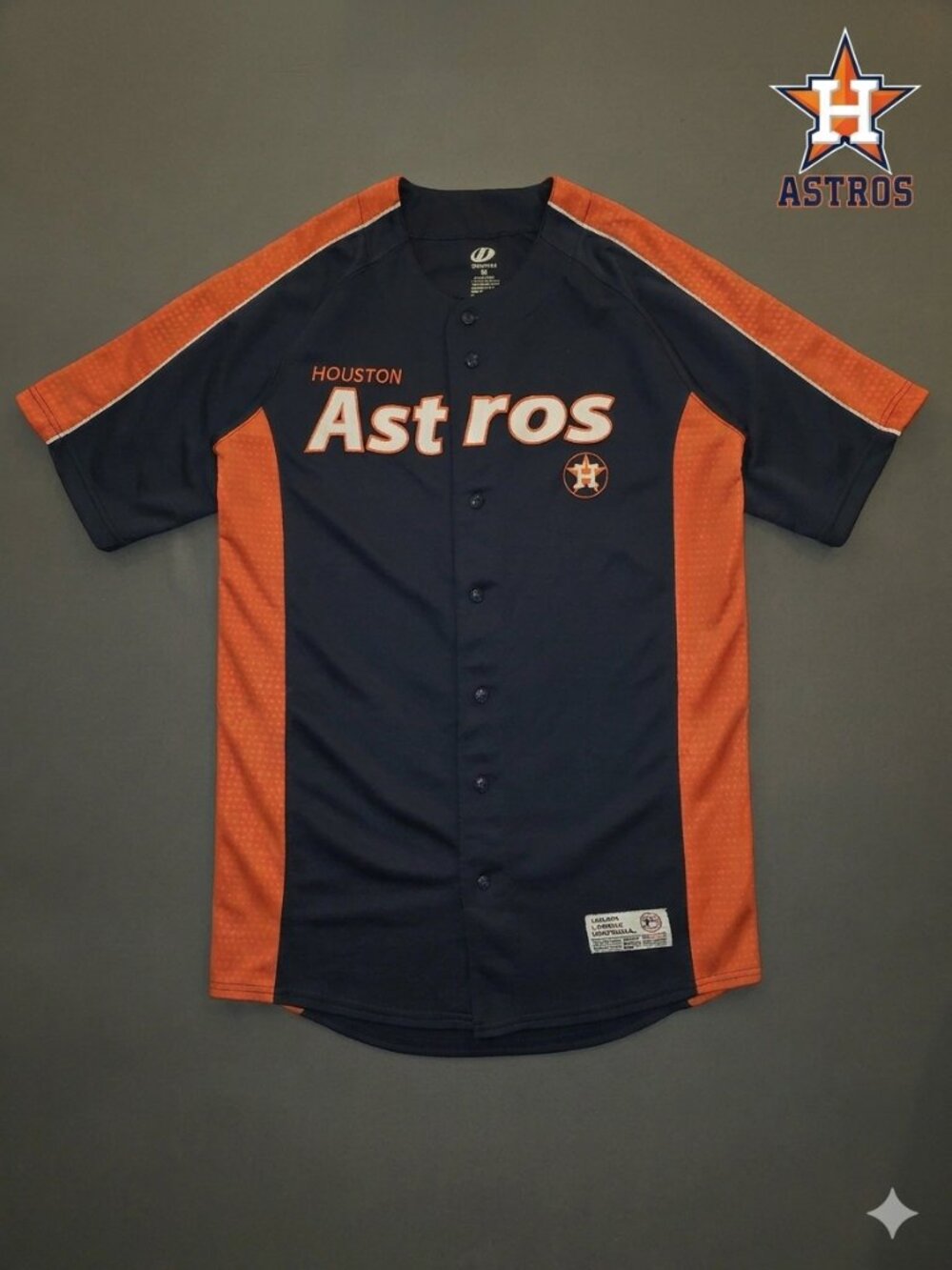 Dynasty MLB Houston Astros Baseball Jersey - Men's Size Medium M Navy/Orange